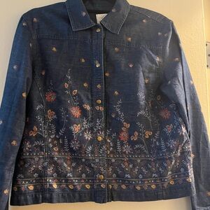 Floral Embroidered Denim Jacket